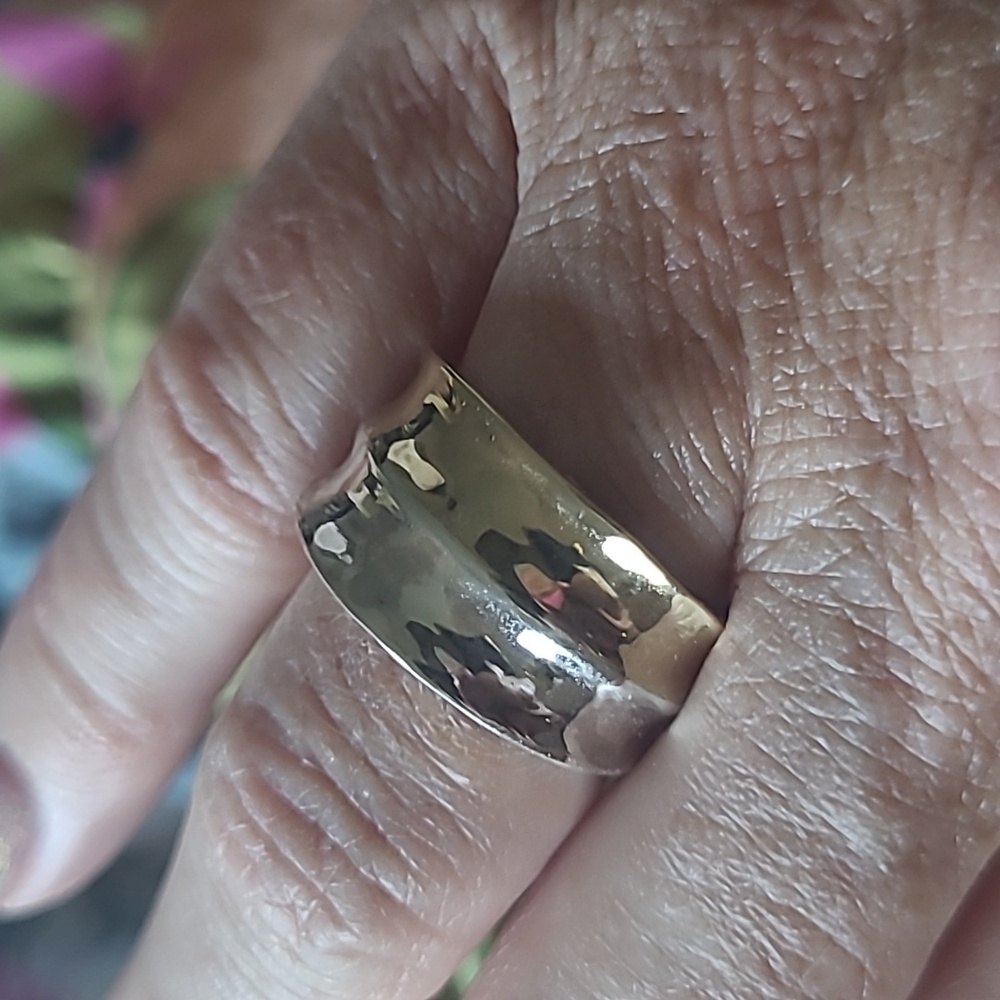 Sterling silver and brass ring
